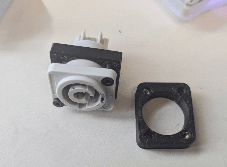Powercon Rear Panel PowerCon socket rear support Bracket - 3D model by GenghisJohn on Thangs