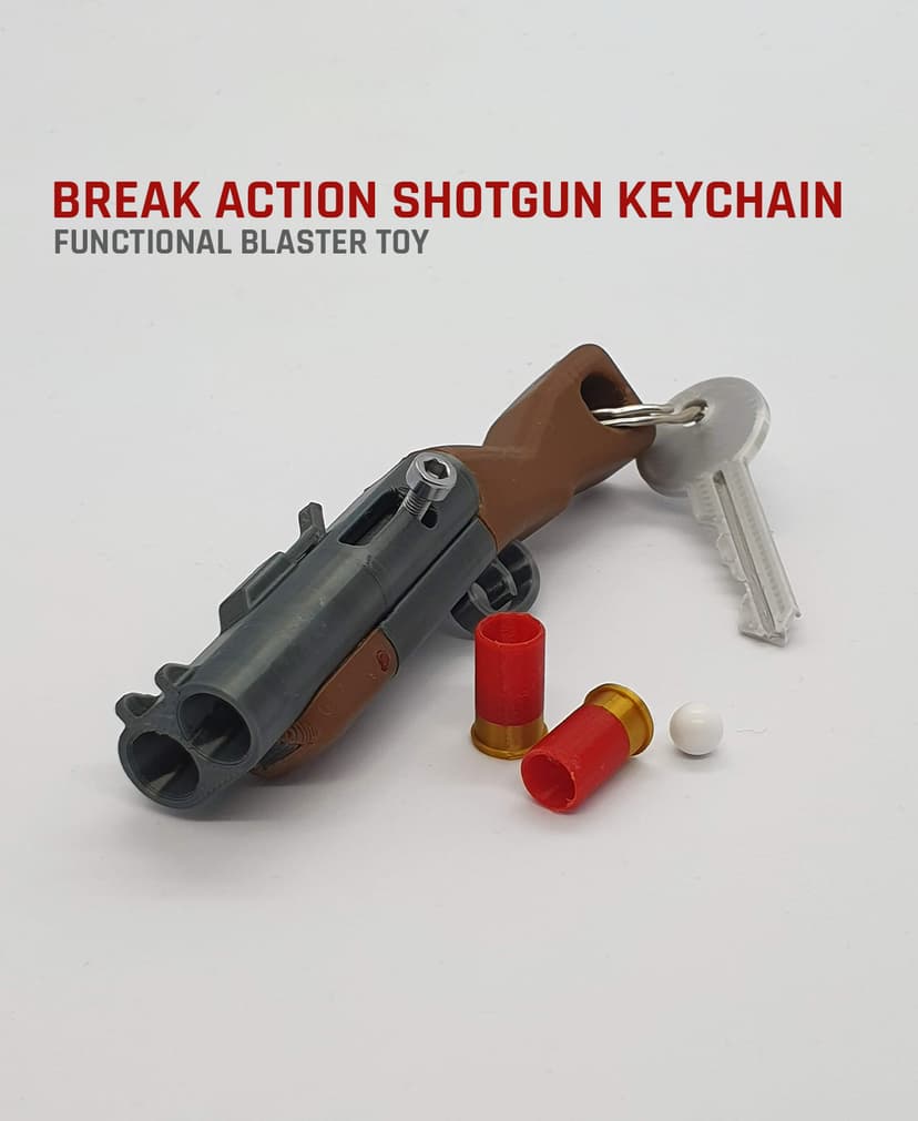 Gun Fidget Keychain Order 3D print of Double-barrel shotgun toy fidget spinner for undefined