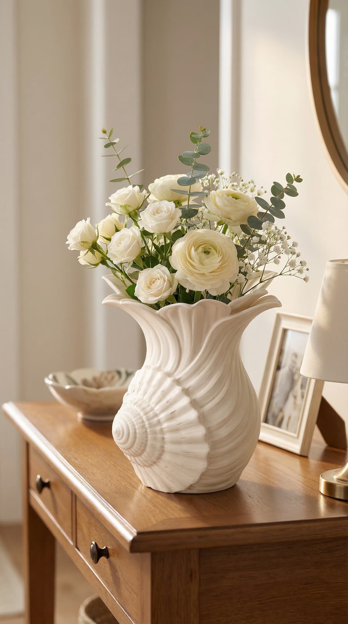 Sculptural Seashell Flower Vase - Organic Biomorphic Decor - 3D model ...