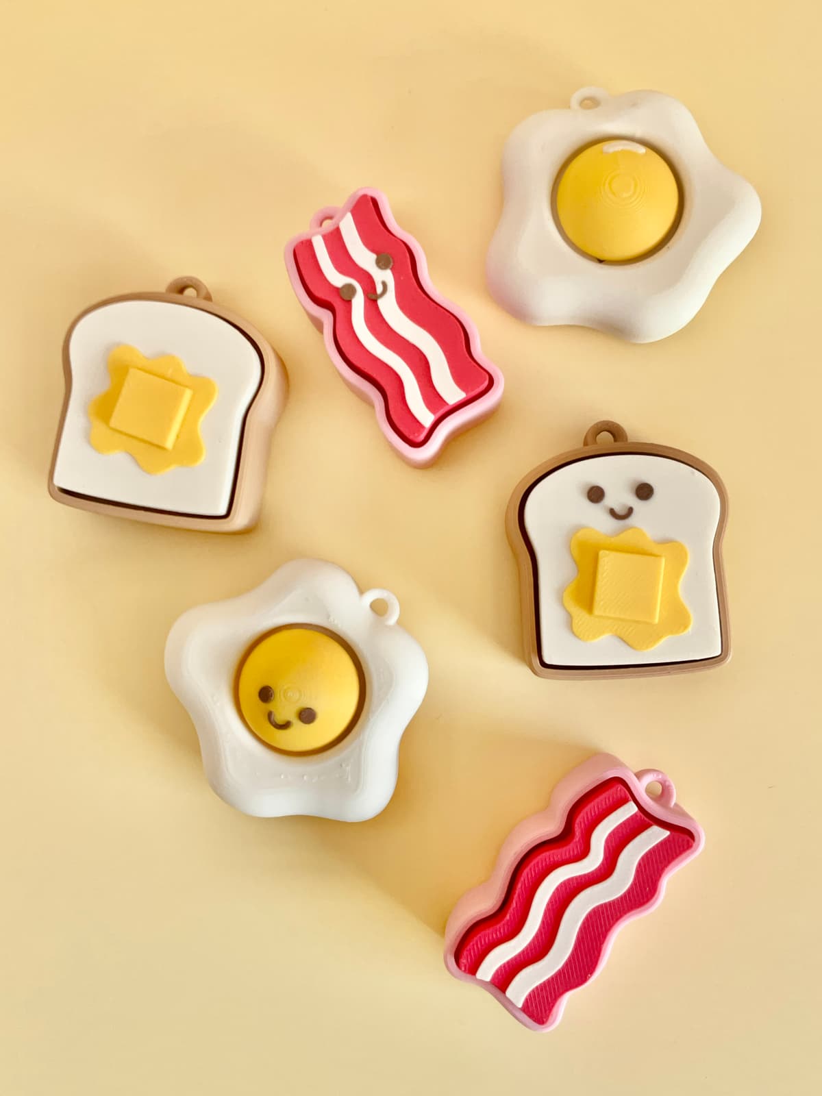 Breakfast Keychains Breakfast Friends Clicker Keychain Fidget Toy Bundle - 3D model by ...