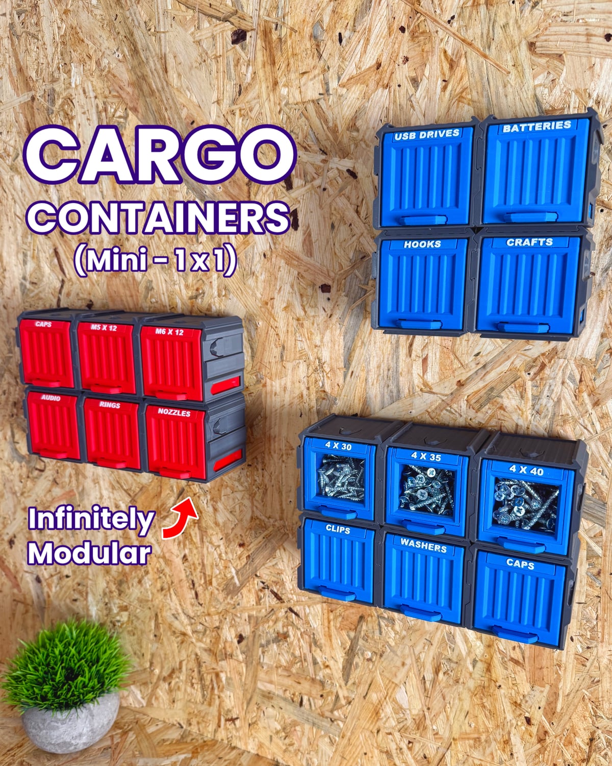Mini Container Accessories Cargo Containers - 1x1 (Mini Modular Storage) - 3D model by Play ...