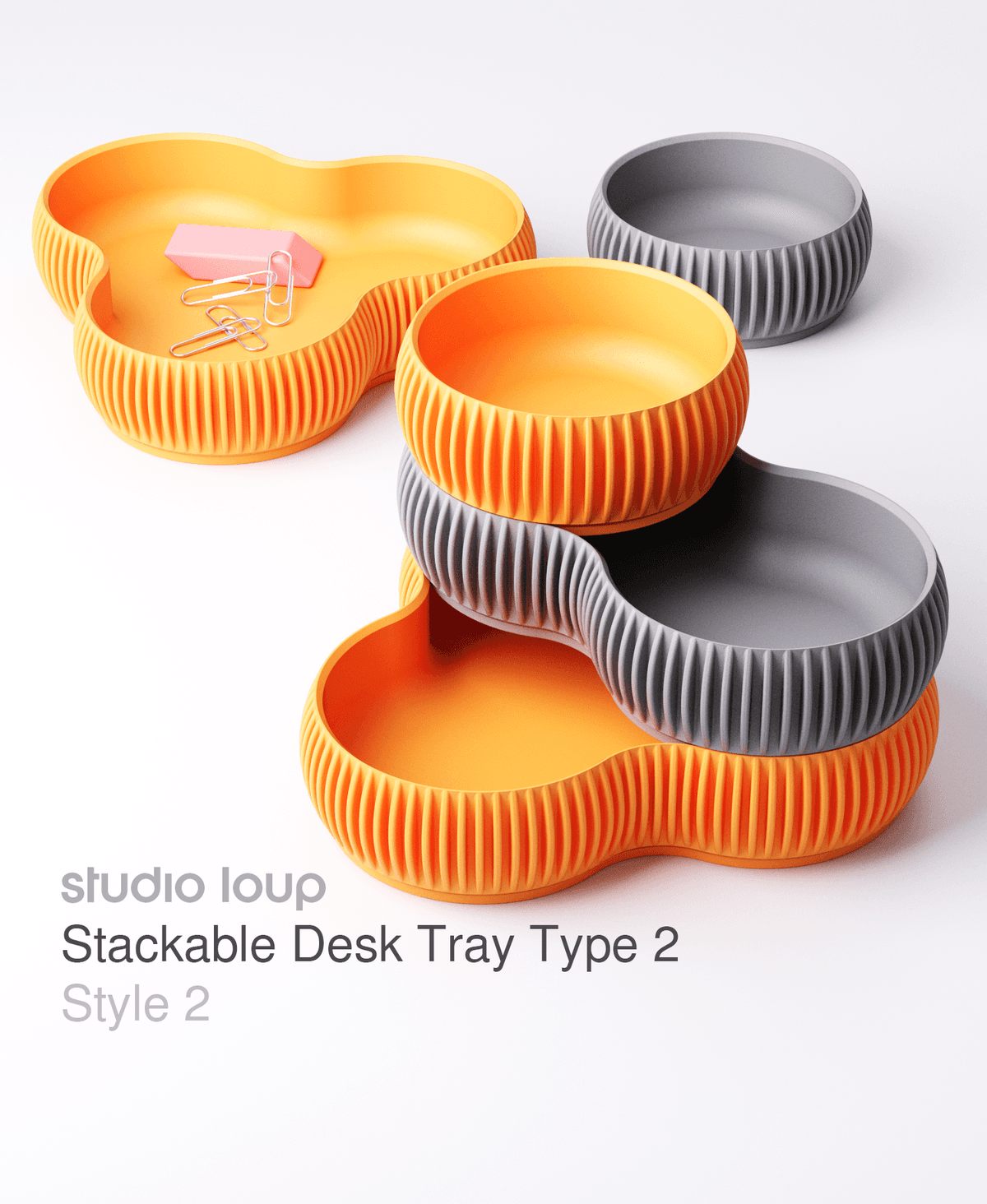 Stackable Try Designs Stackable Desk Tray Type 2 Style 2 - 3D model by Studio Loup on Thangs