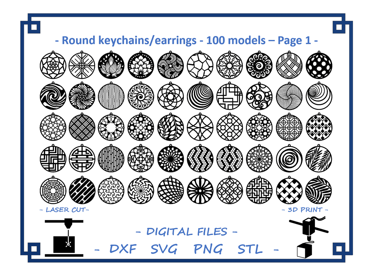 Robotics Modelling Planning Select membership plan including Round keychains/earrings - 100 models