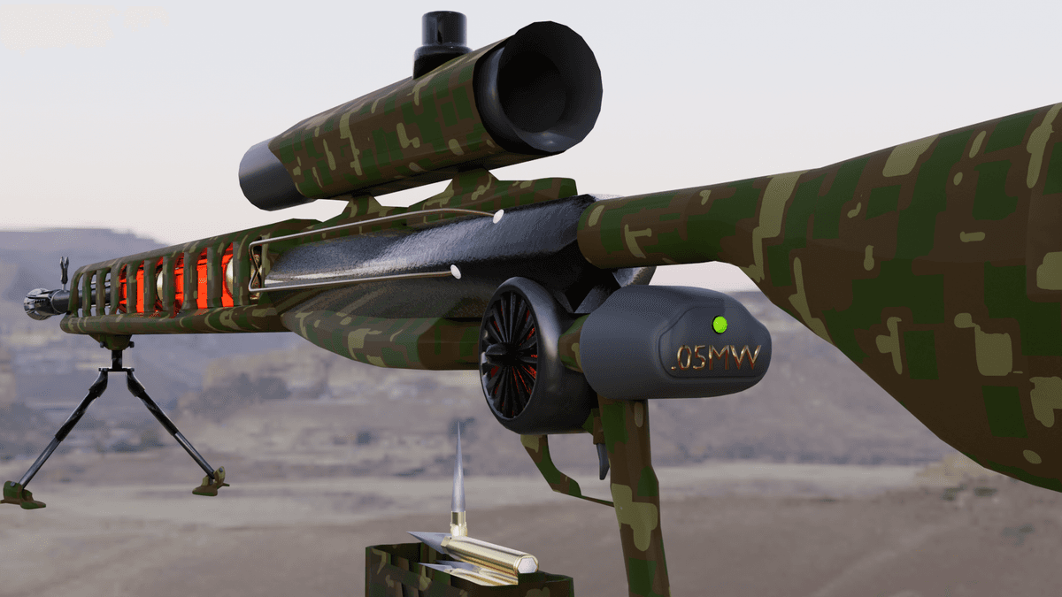 Techology Rifles Animated FUTURISTIC SNIPER RIFLE WITH BIPOD, RIGGED AND ANIMATED - 3D model by ...