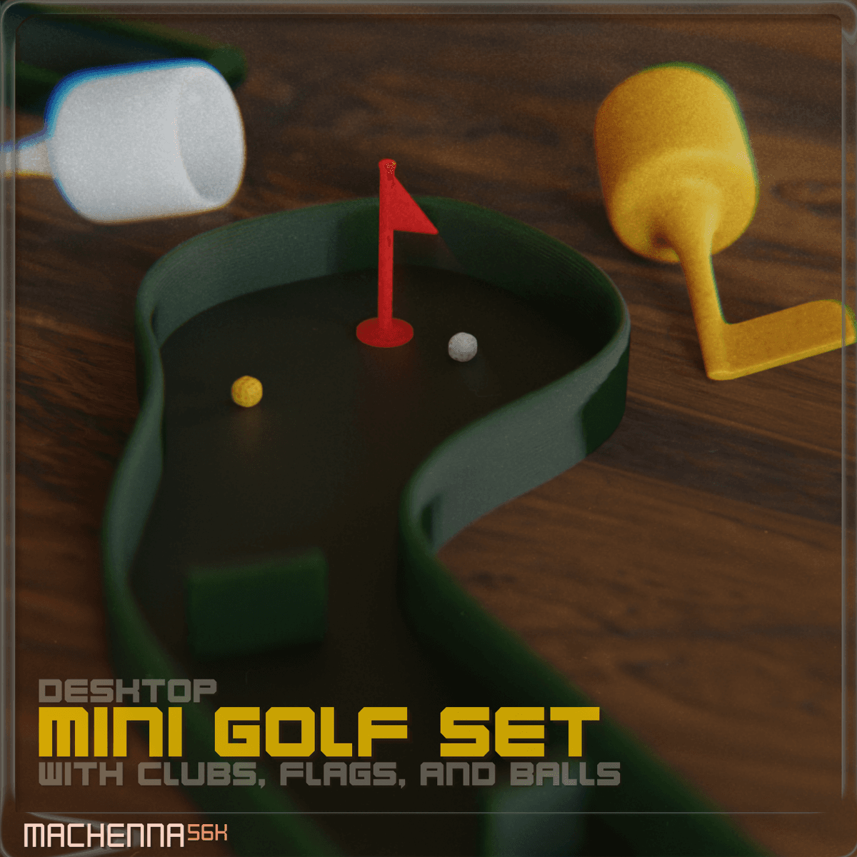 Desktop Mini Gold Desktop Mini Golf Toy Set - 3D model by Mac56k on Thangs