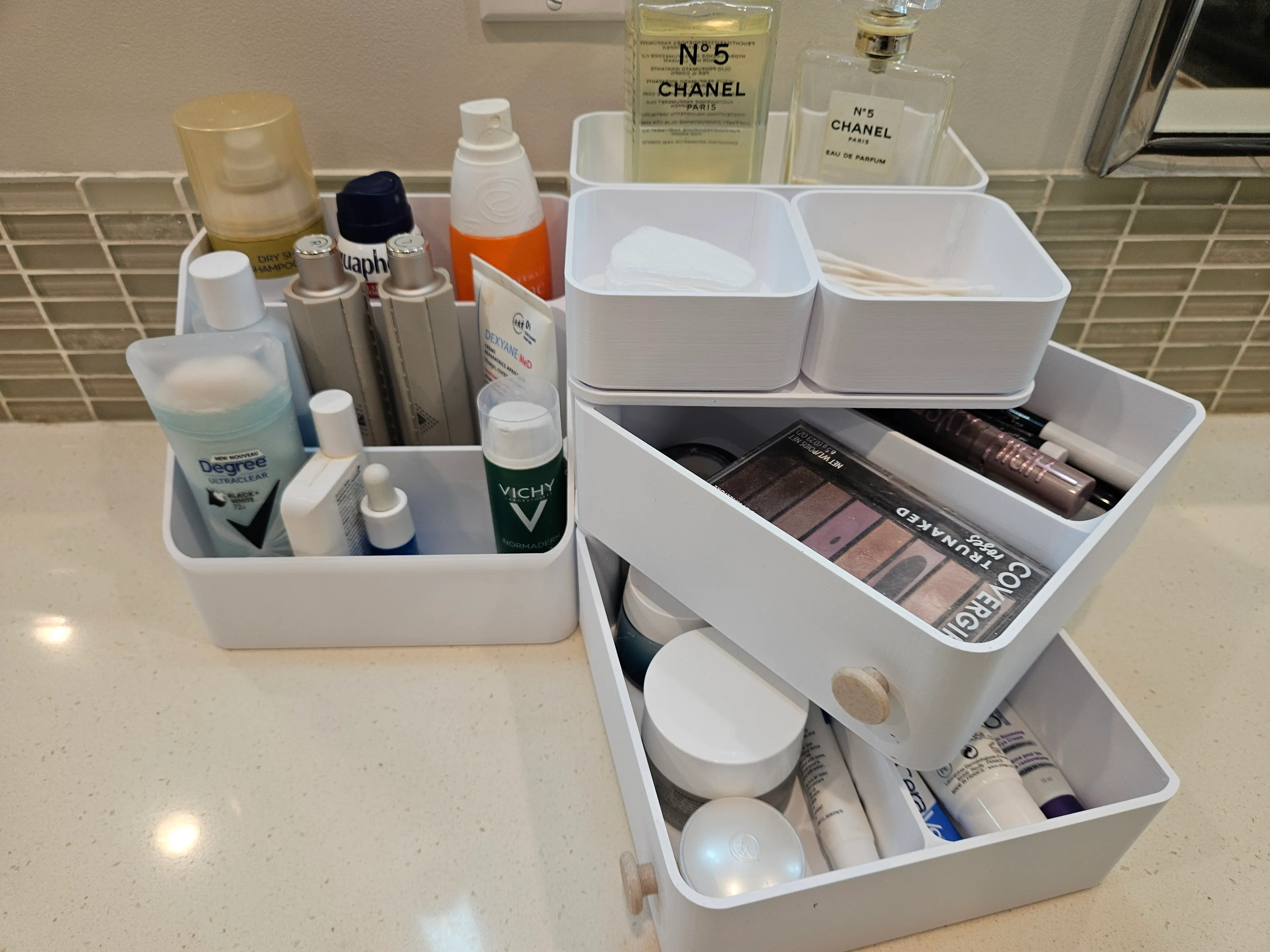 Stack Makeup Box Makeup Organizer Modular Stacking Cosmetics Bins With Tray - 3D model ...