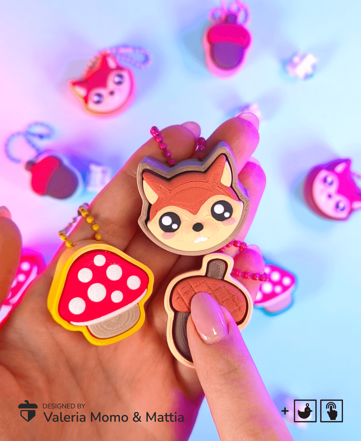 Acron Clicker Forest Clicker Pack (Mushroom, Acorn & Squirrel) - 3D model by Valeria ...