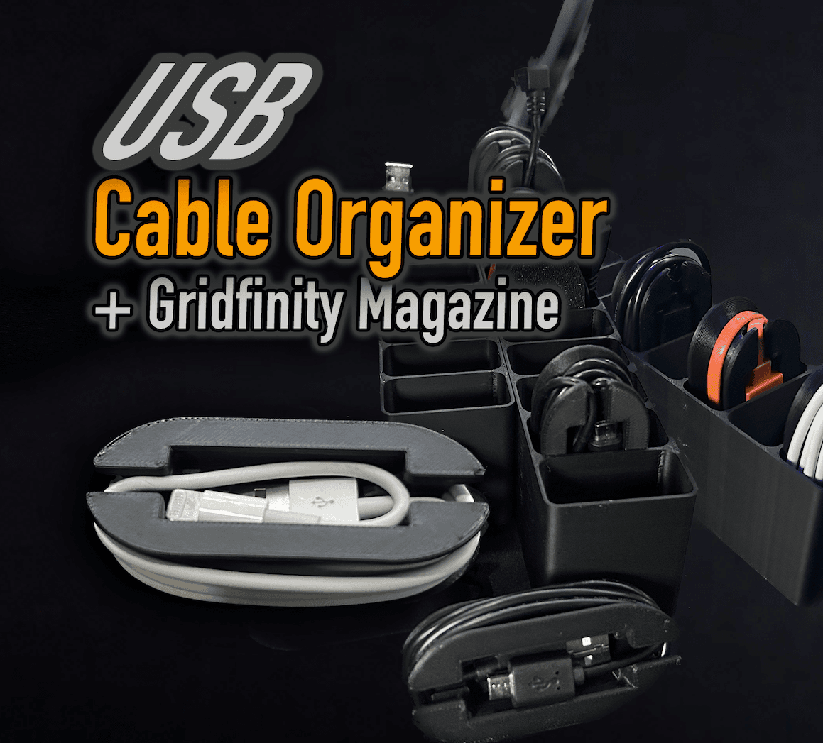 Cable Management Small USB Cable Storage Organizers (SMALL) - 3D model by K2_Kevin on Thangs