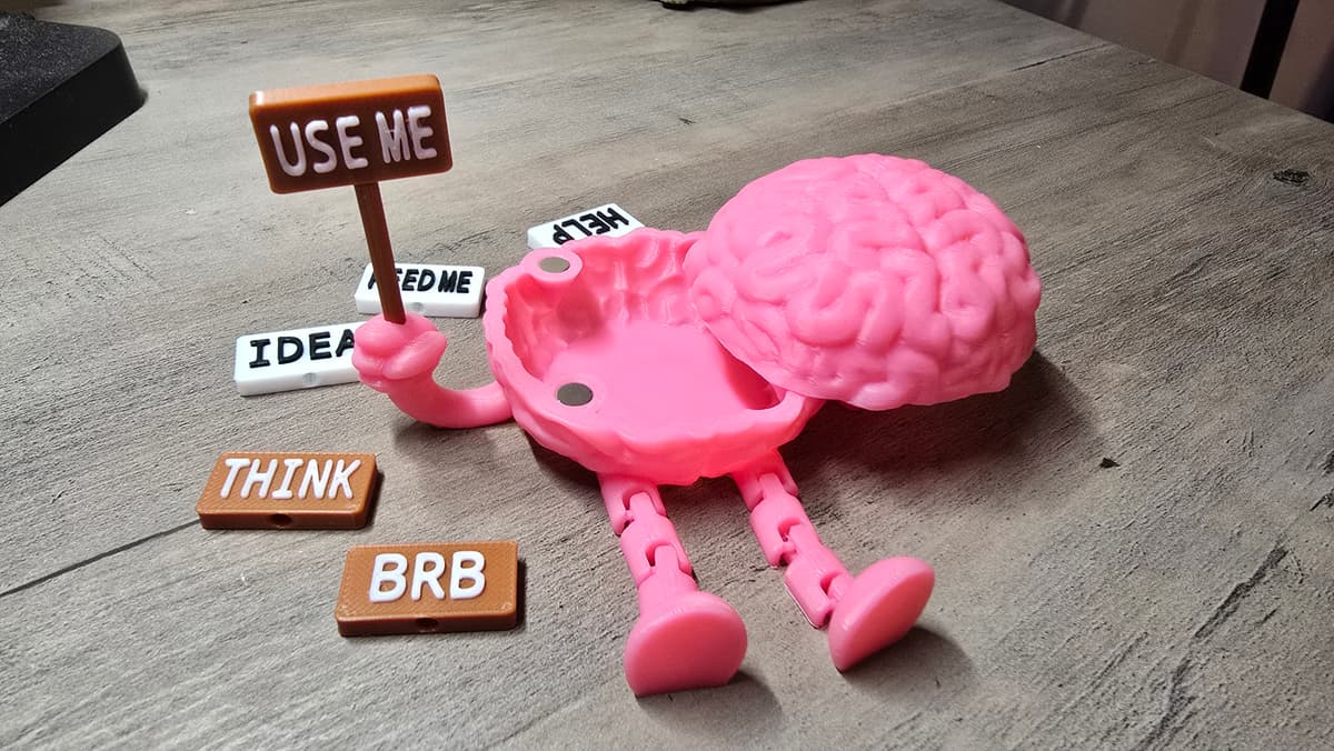 Brain Box Model Cute Articulated Brain Box with Interchangeable Signs - 3D model by ...