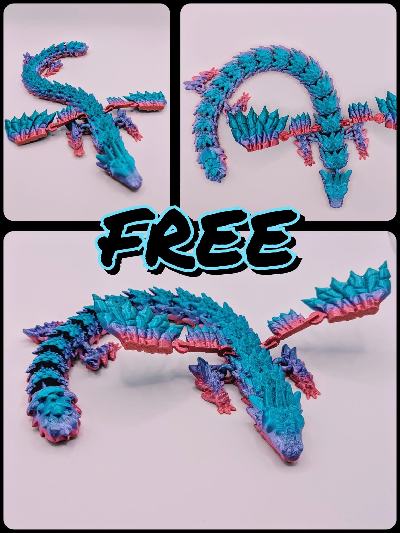 Making Dragon Models Print in Place Skeleton Wing Dragon - 3D model by Flexi-Maker on Thangs