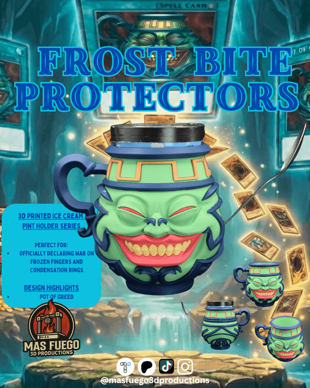 Protector Pint Box Pot of Greed - Frost Bite Protector - Ice Cream Pint Holder - 3D model ...