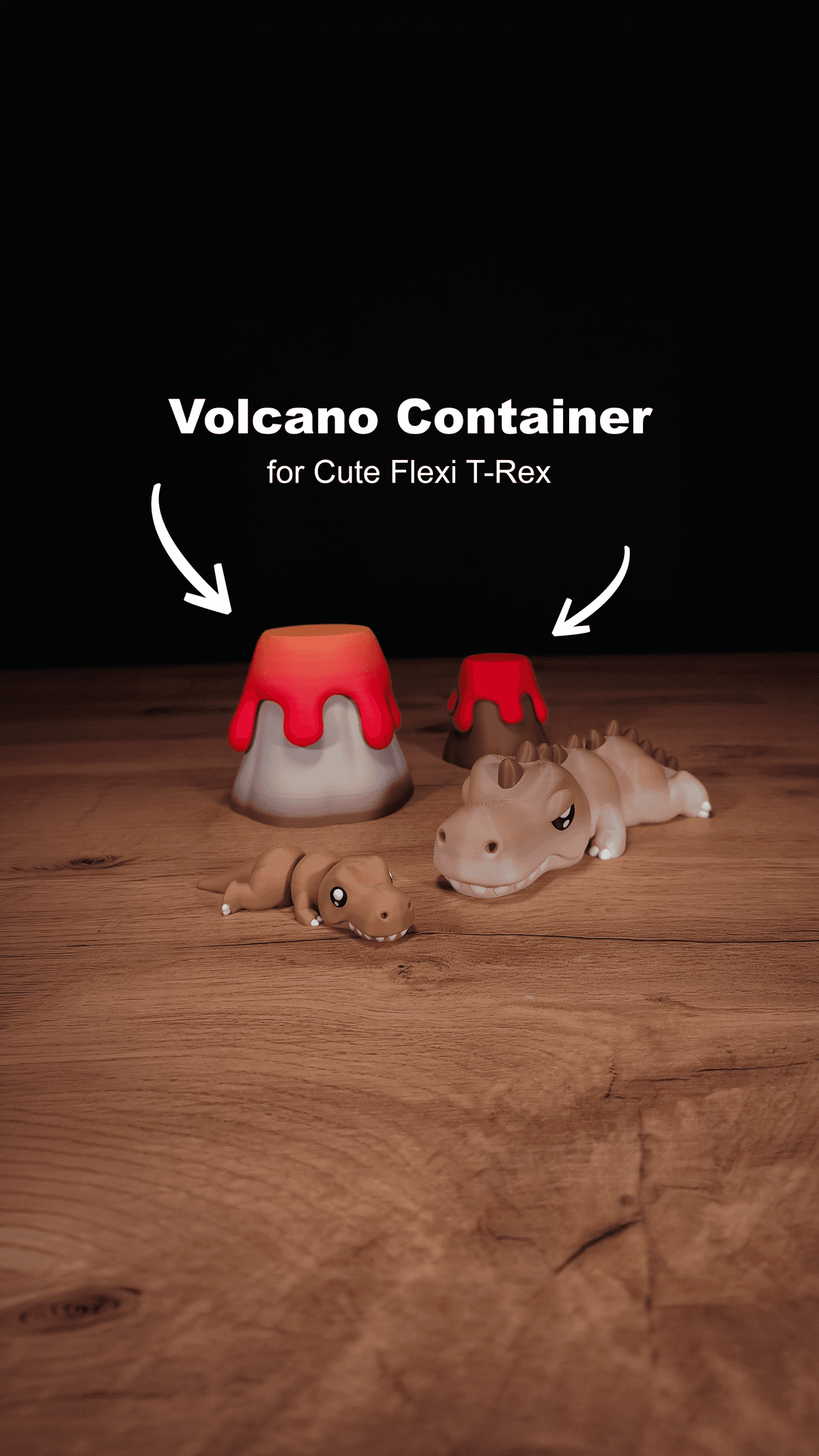 Container T Rex T-Rex Volcano Container - 3D model by Valeria Momo & Mattia on Thangs