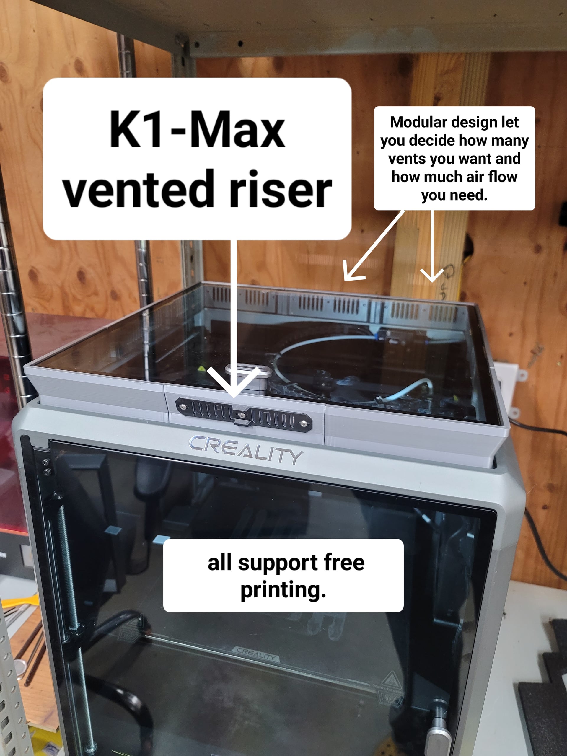 K1 MAX Vented Riser - 3D model by littletup on Thangs