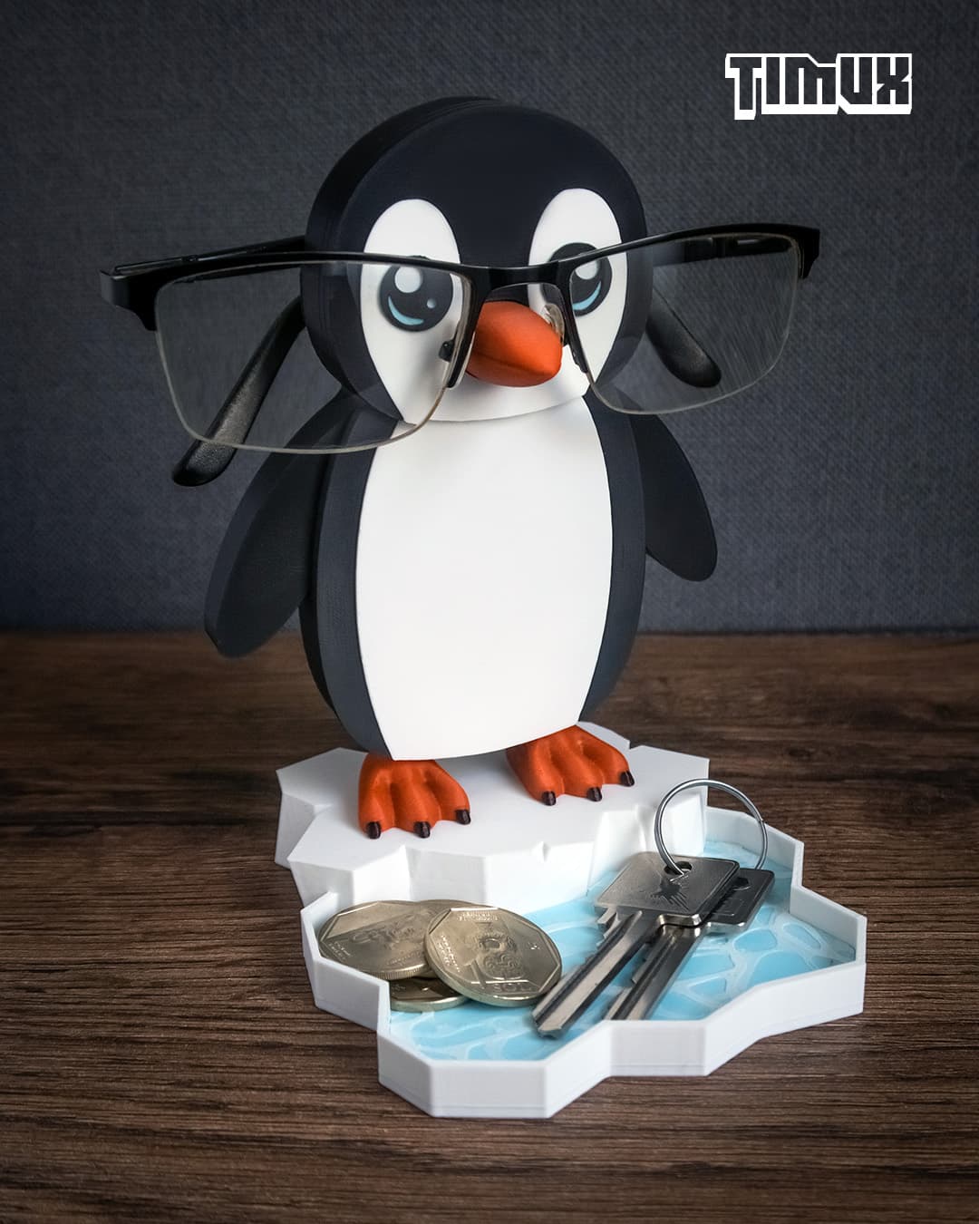 Timux PENGUIN GLASSES HOLDER - 3D model by TIMUX on Thangs