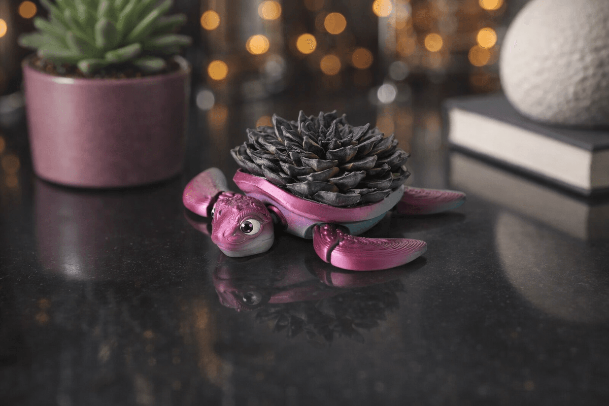 Desk Turtle Flexi Turtle Desk Buddy with Succulent Shell - 3D model by Fleximania3D ...