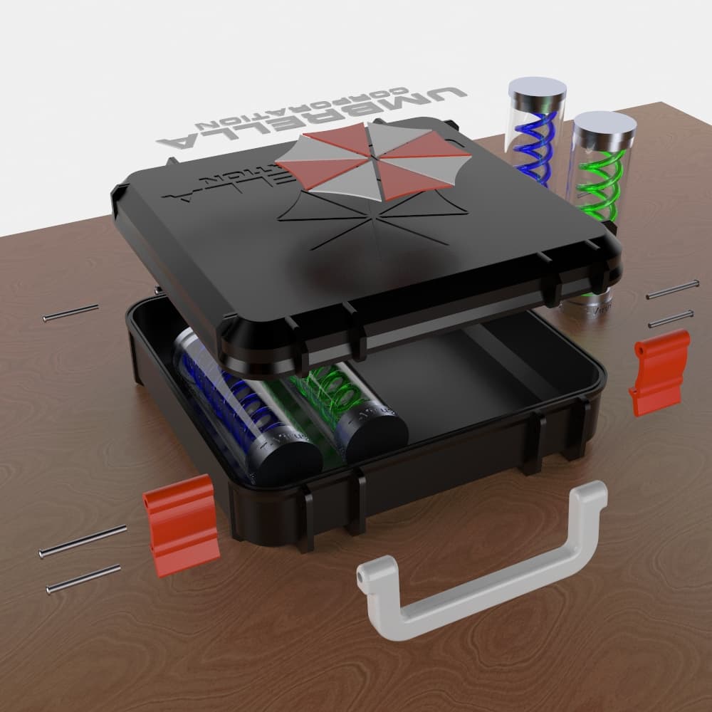 Box Filpped Umbrella Corporation Tool Box Multipart with Flipped Logo - 3D model by ...