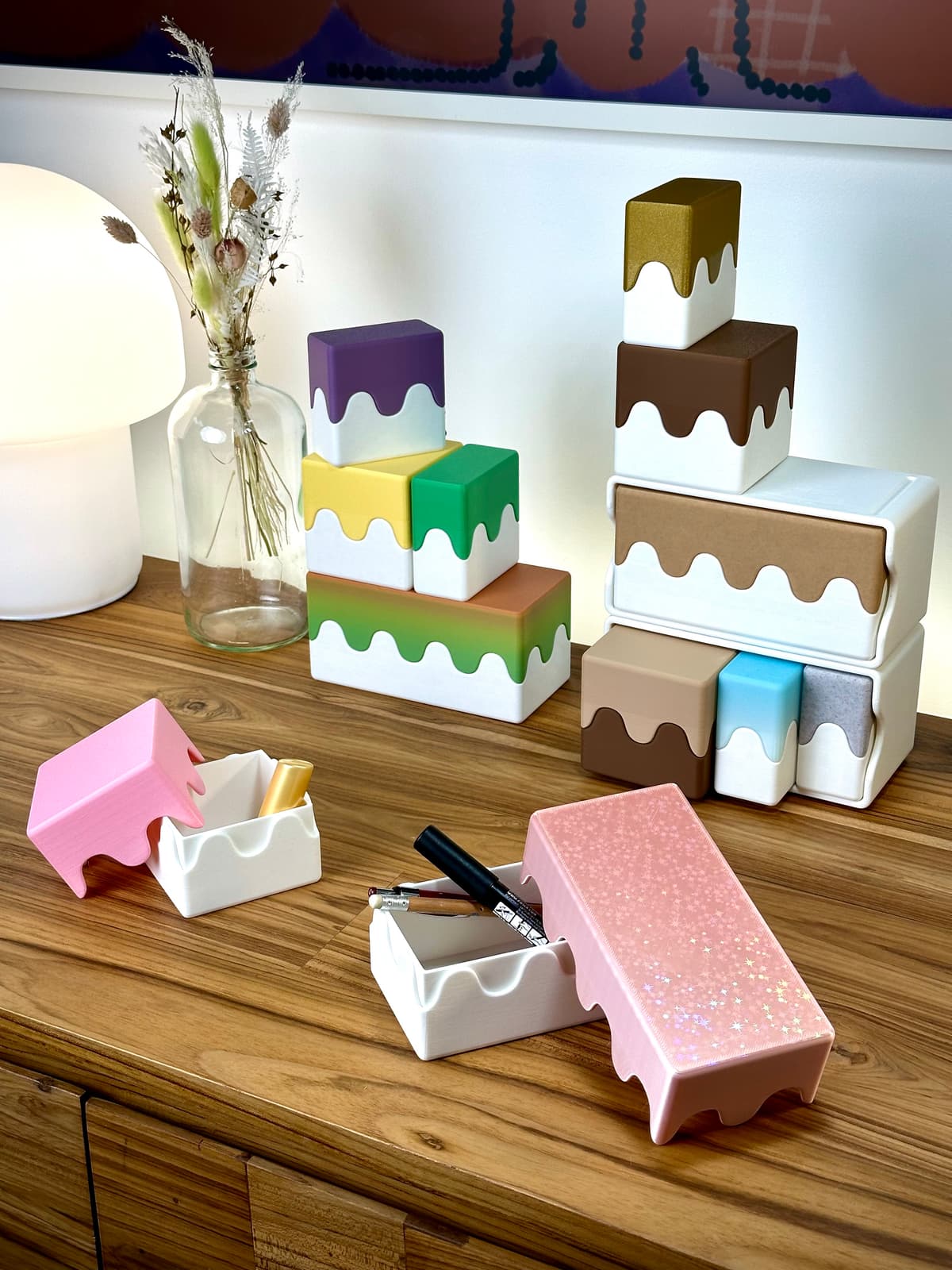 Problem Box Cute The Wavy Boxes - Cute Stackable Organizers - 3D model by Holoprops on ...