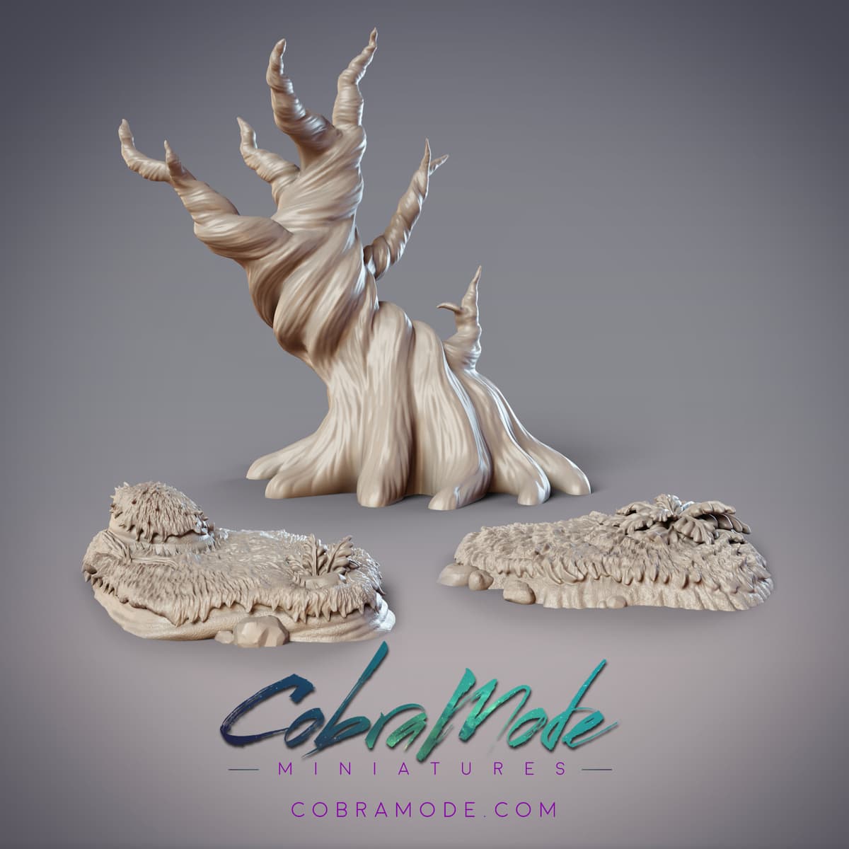 Knoll Tree Grassy Knoll and Gnarled Tree Scatter Terrain Pack - 3D model by ...