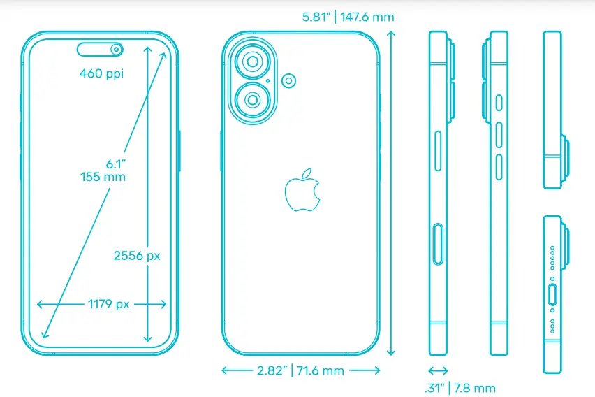 iPhone 16 + iPhone 16 Pro Max + Ebook Technical Drawing - 3D model by ...
