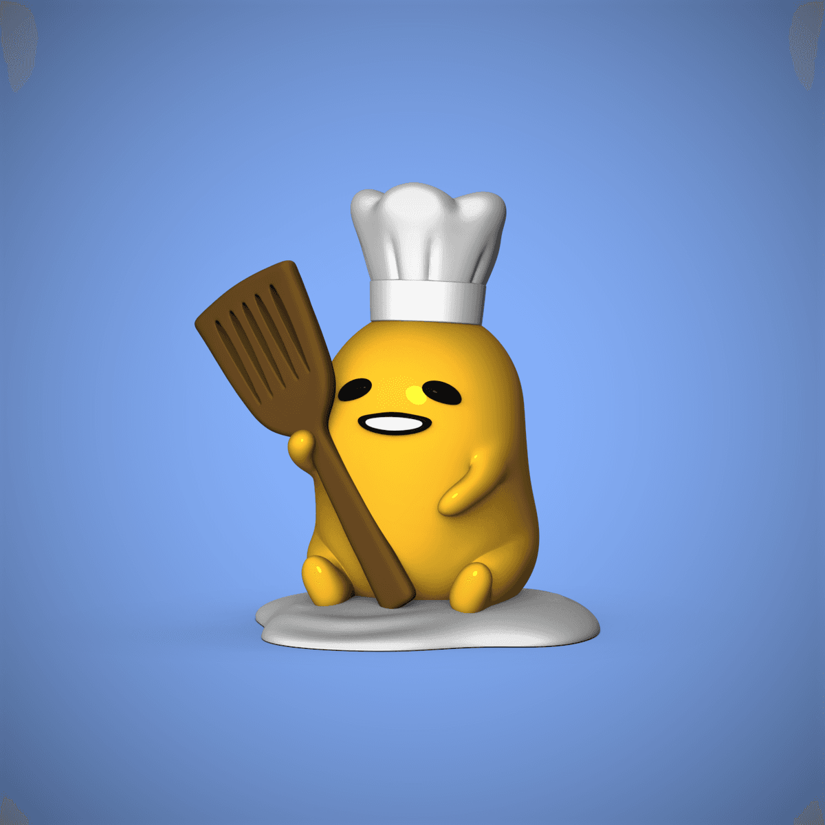 Gudetama Cook Gudetama -Chef - 3D model by ChelsCCT (ChelseyCreatesThings) on Thangs