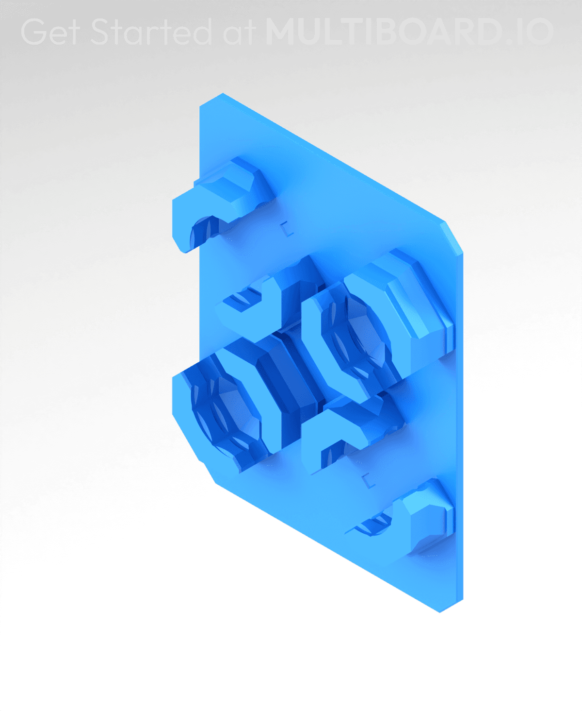 Multiboard Offset Snaps 6.25 mm - Quad Snaps (DS Part A) - Small Command Strip Mount - 3D model ...
