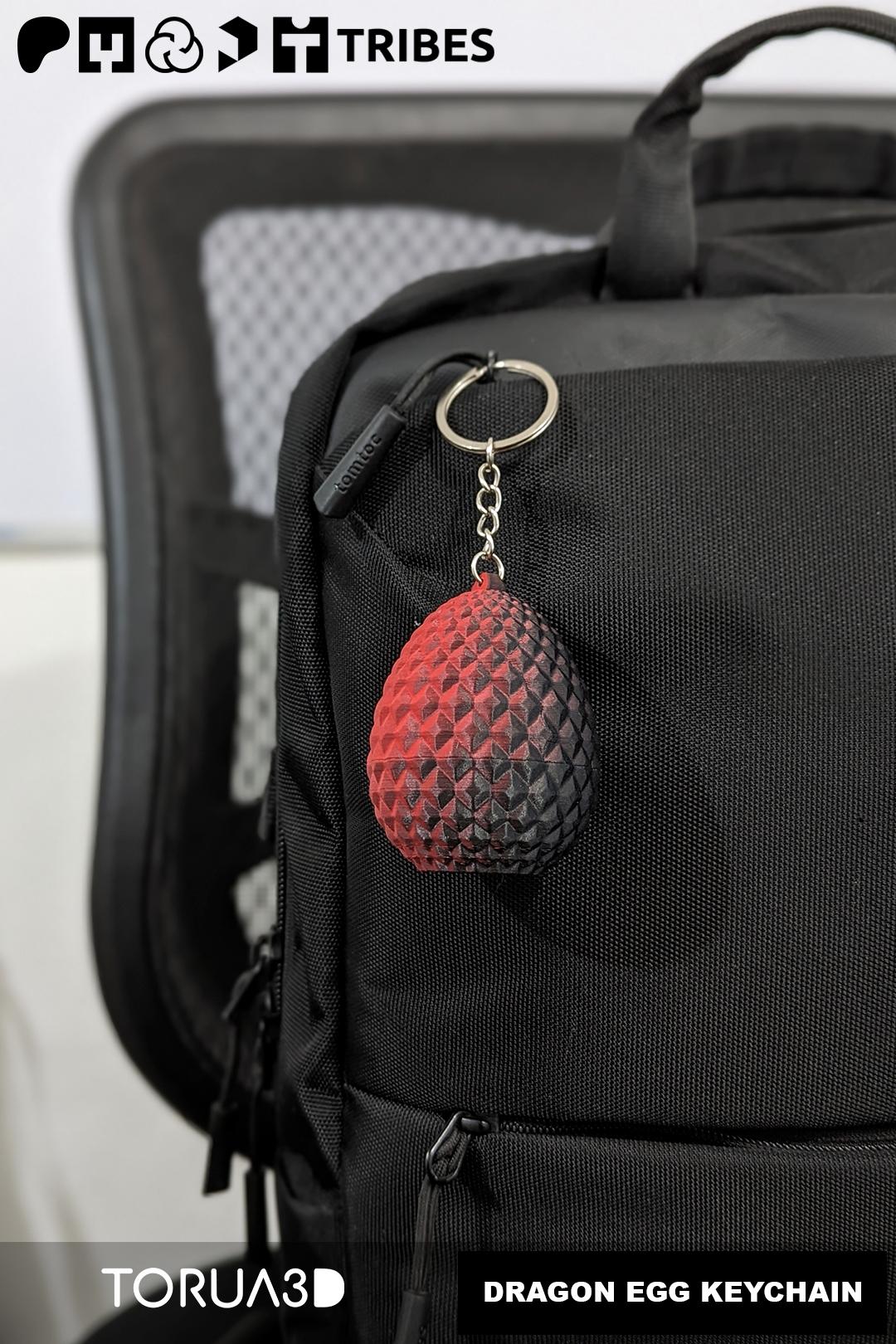 Dragon egg Keychain - Print in place 3d model