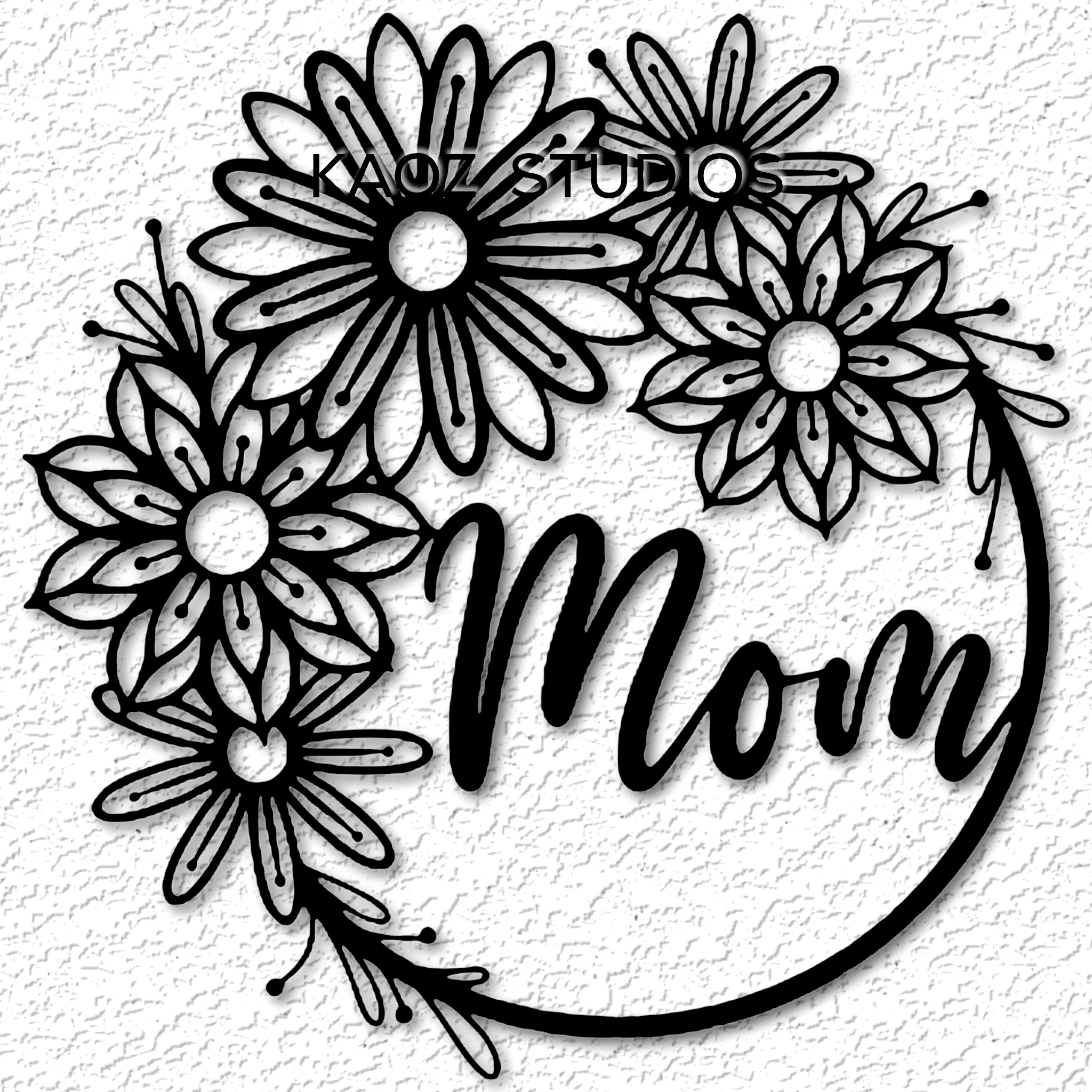 mom flower wreath wall art mothers day wall decor 3d model