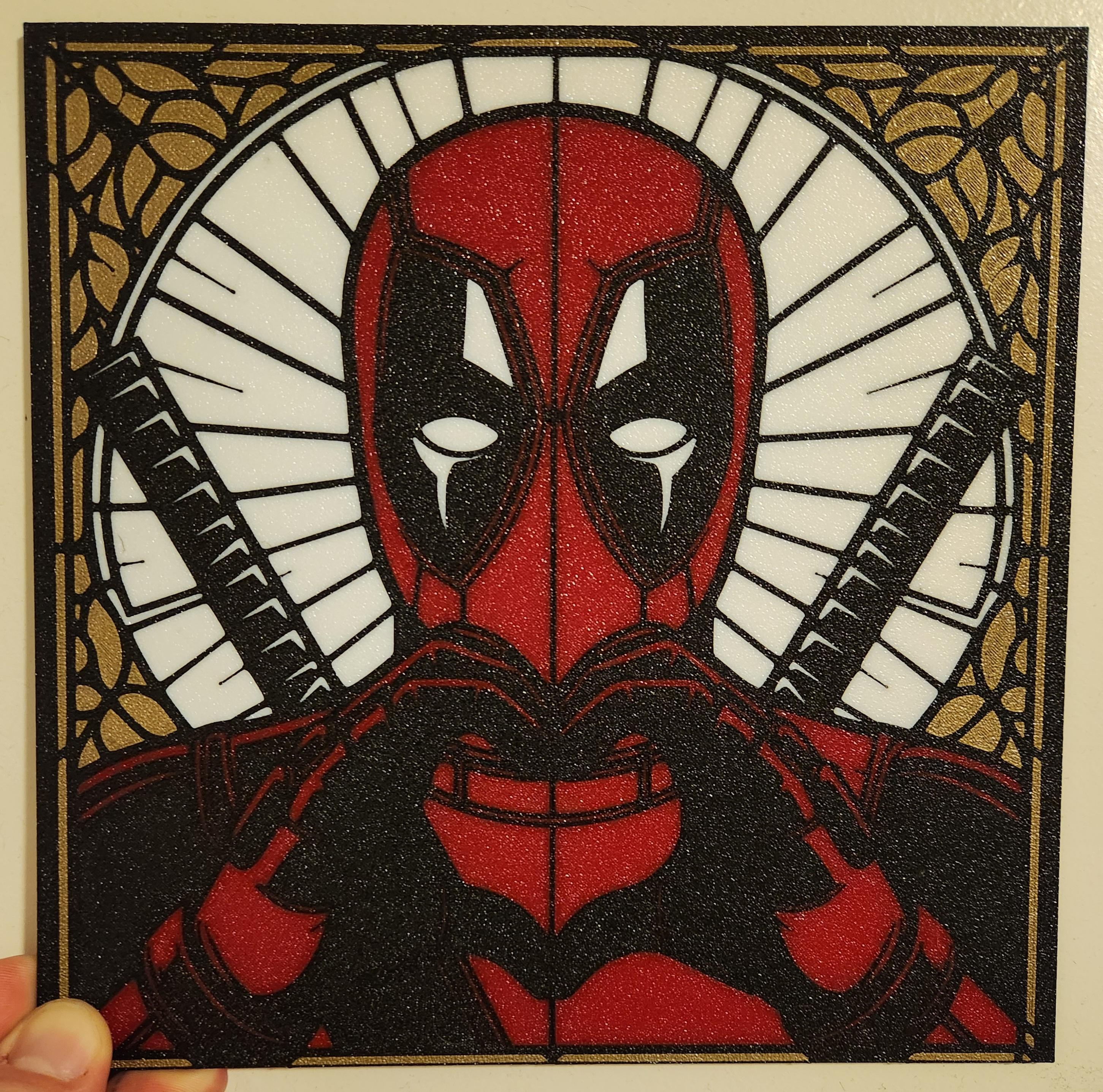 Deadpool Stained Glass 3d model