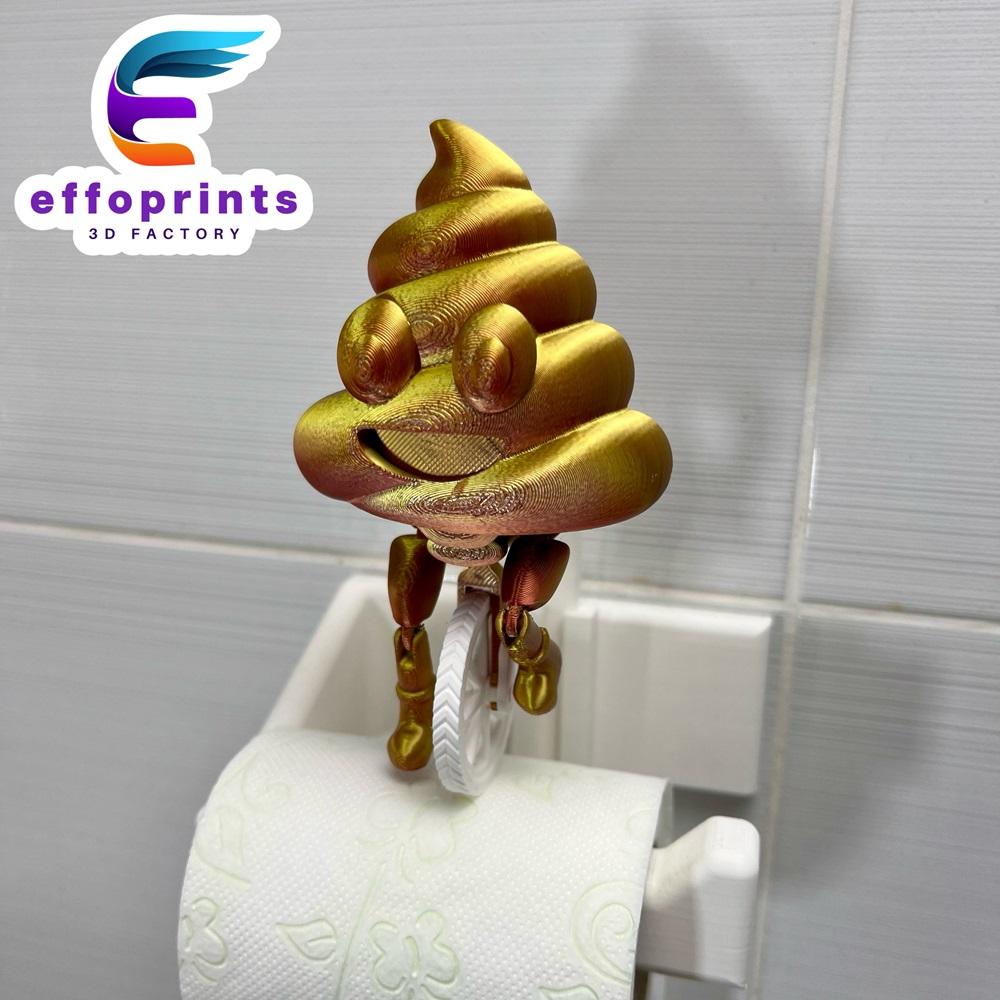 Poop Riding On Toilet Paper Hanger Gadget 3d model