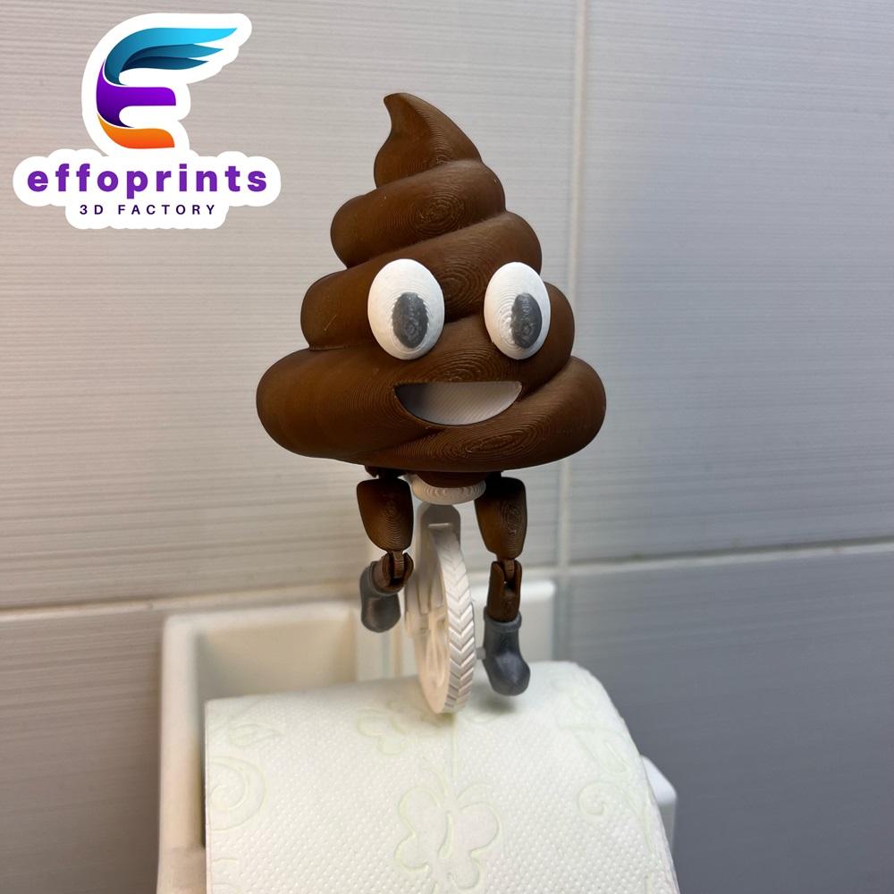 Poop Riding On Toilet Paper Hanger Gadget 3d model