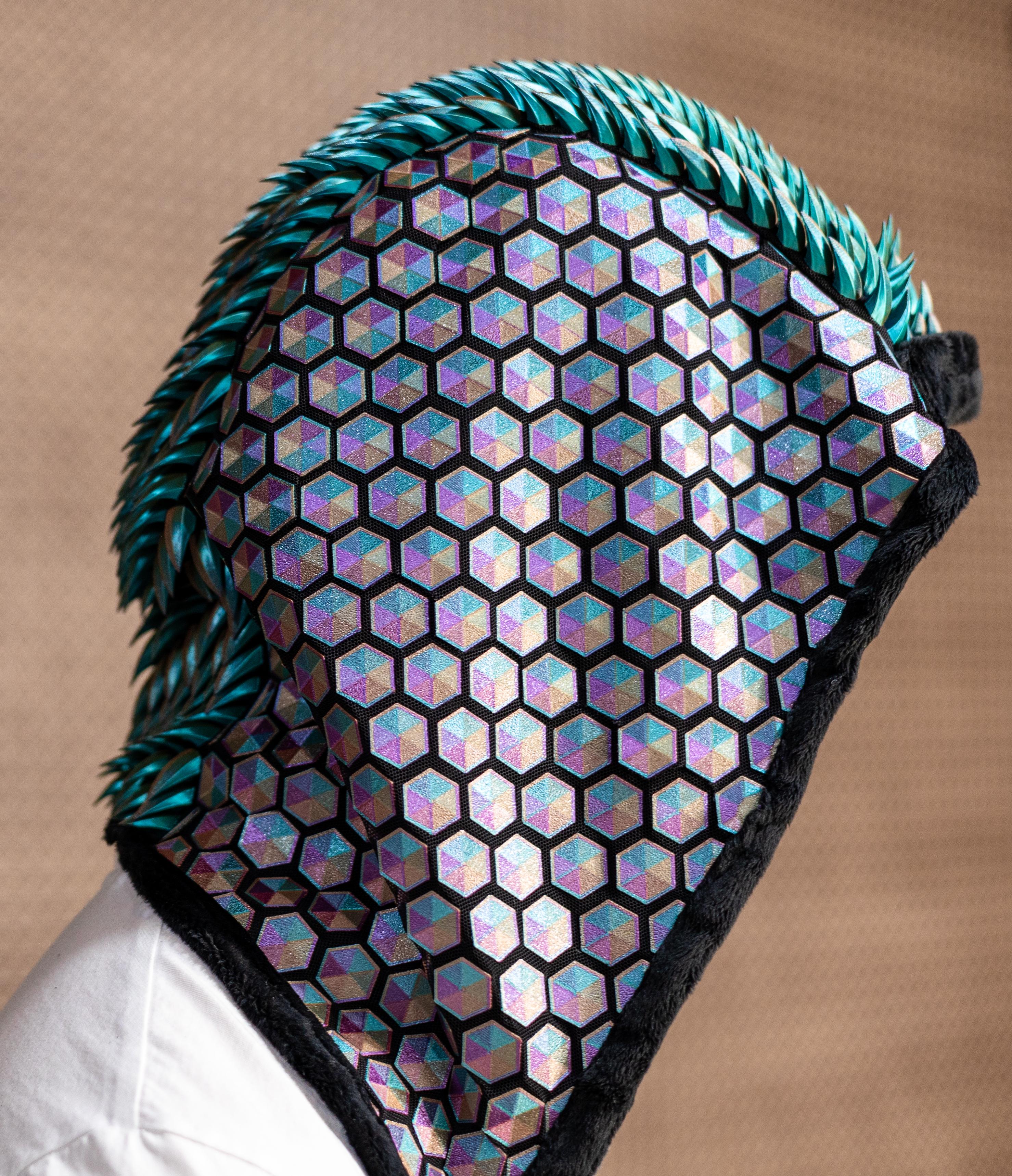 Cloak Hood - Hexagons and dragon scales 3d model