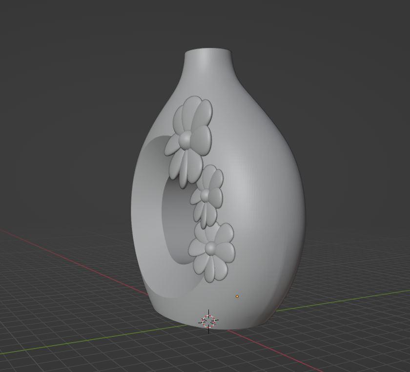 Vase with flower deco.stl 3d model