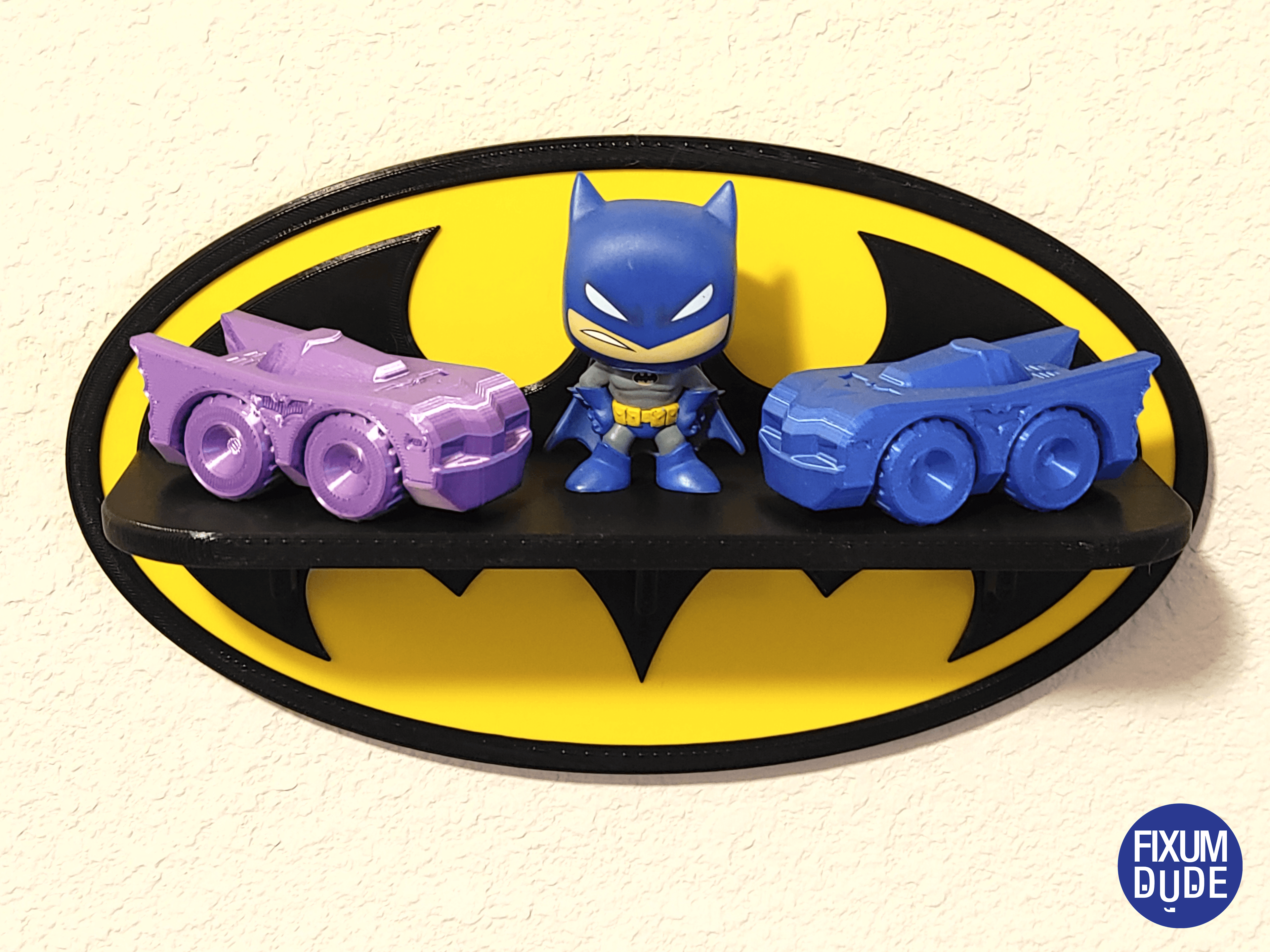 Batman Yellow Oval Bat Symbol Shelf 3d model