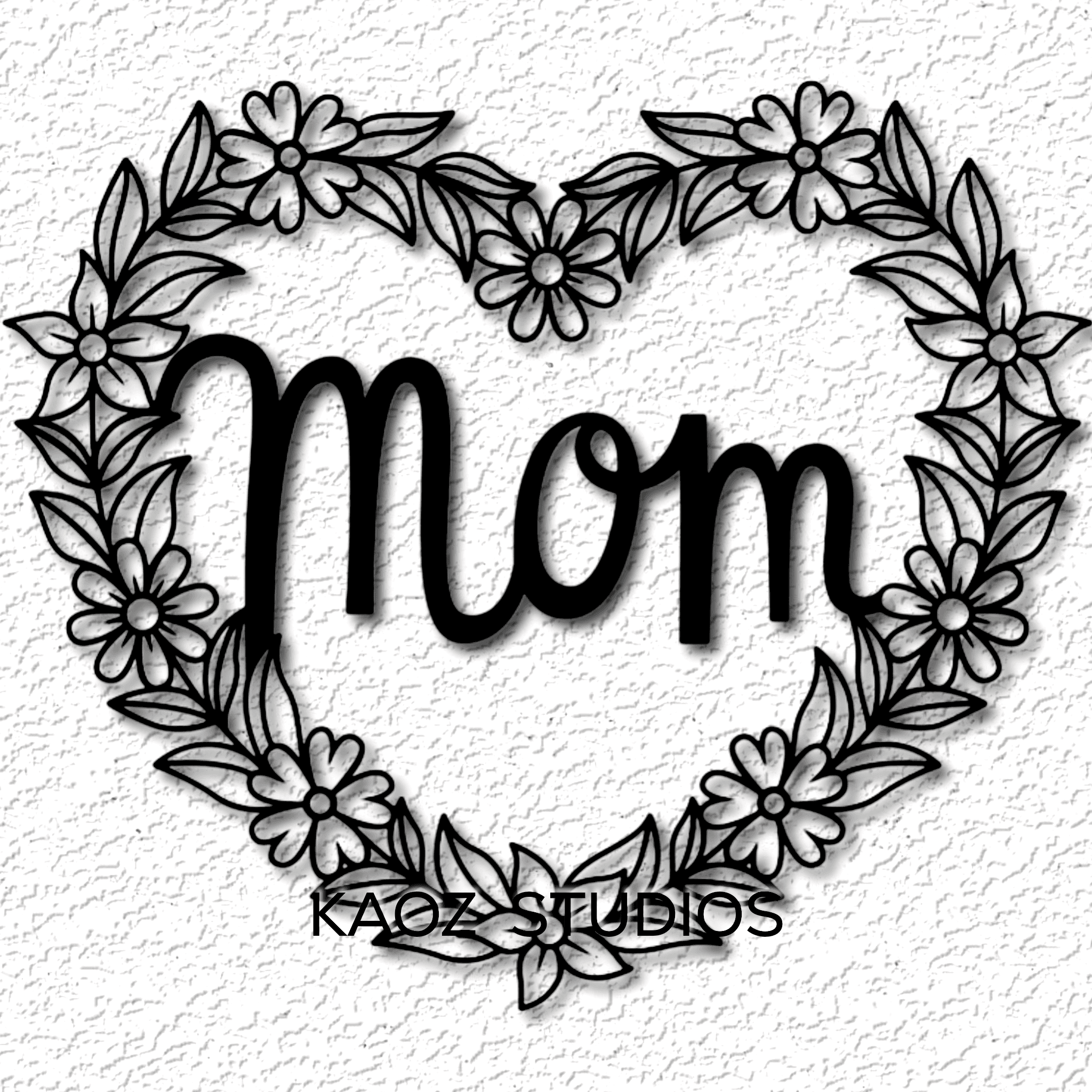 mom floral heart wall art mothers day wall decor 3d model