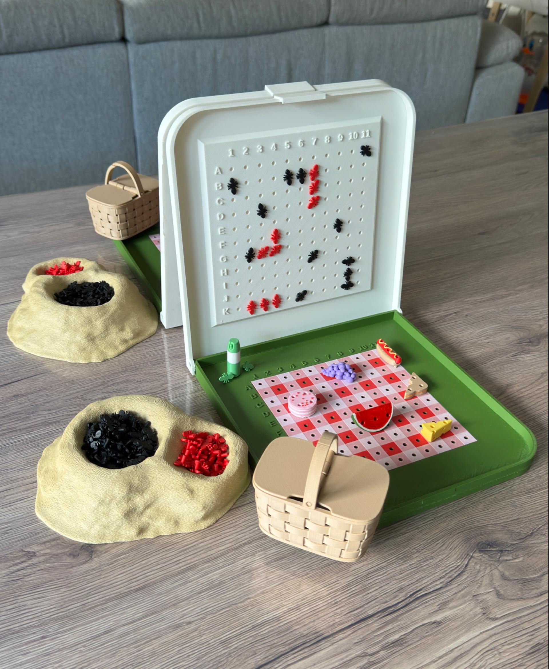 Snack Attack Board Game - Snack attack pic nic game with ants fully 3D printed 🤗 - 3d model