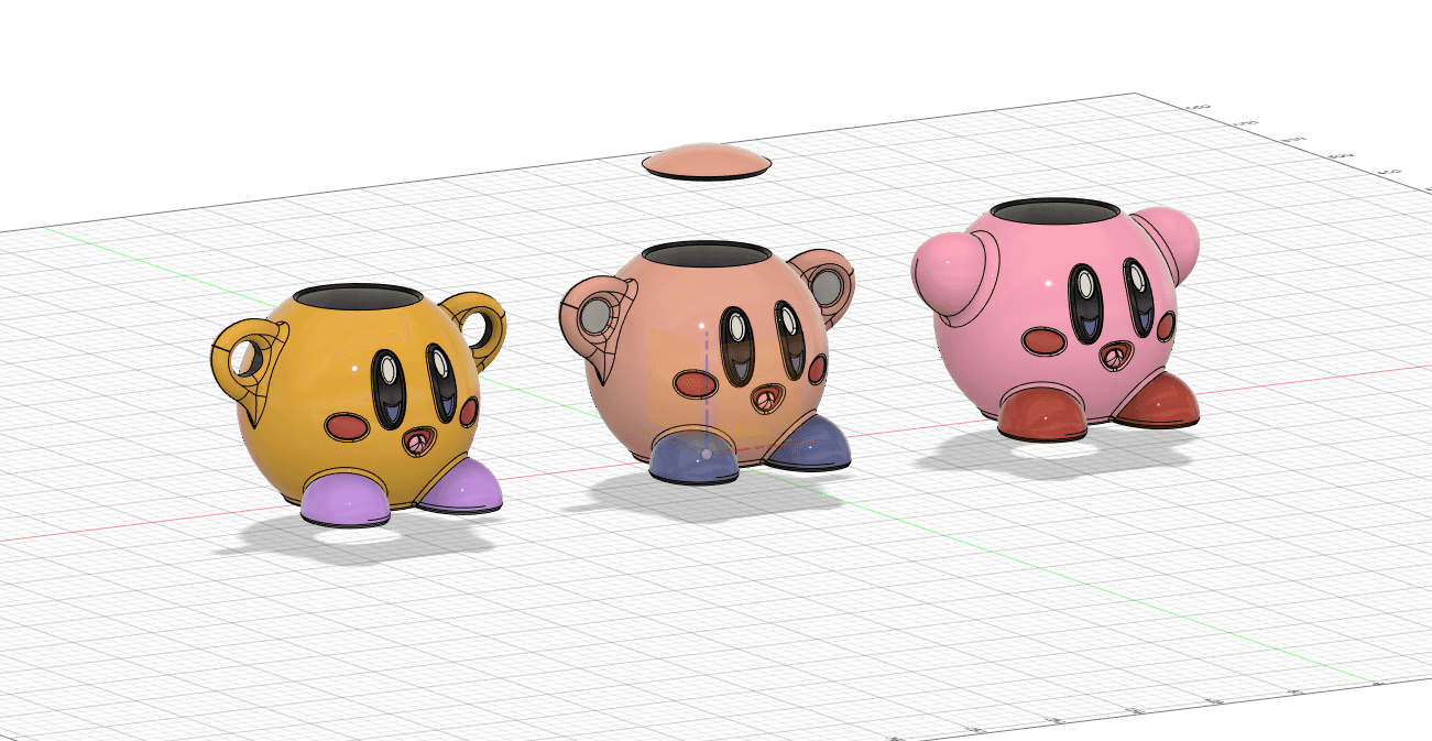 Kirby Can Cup w/ Handles! - 12oz Can Holder 3d model