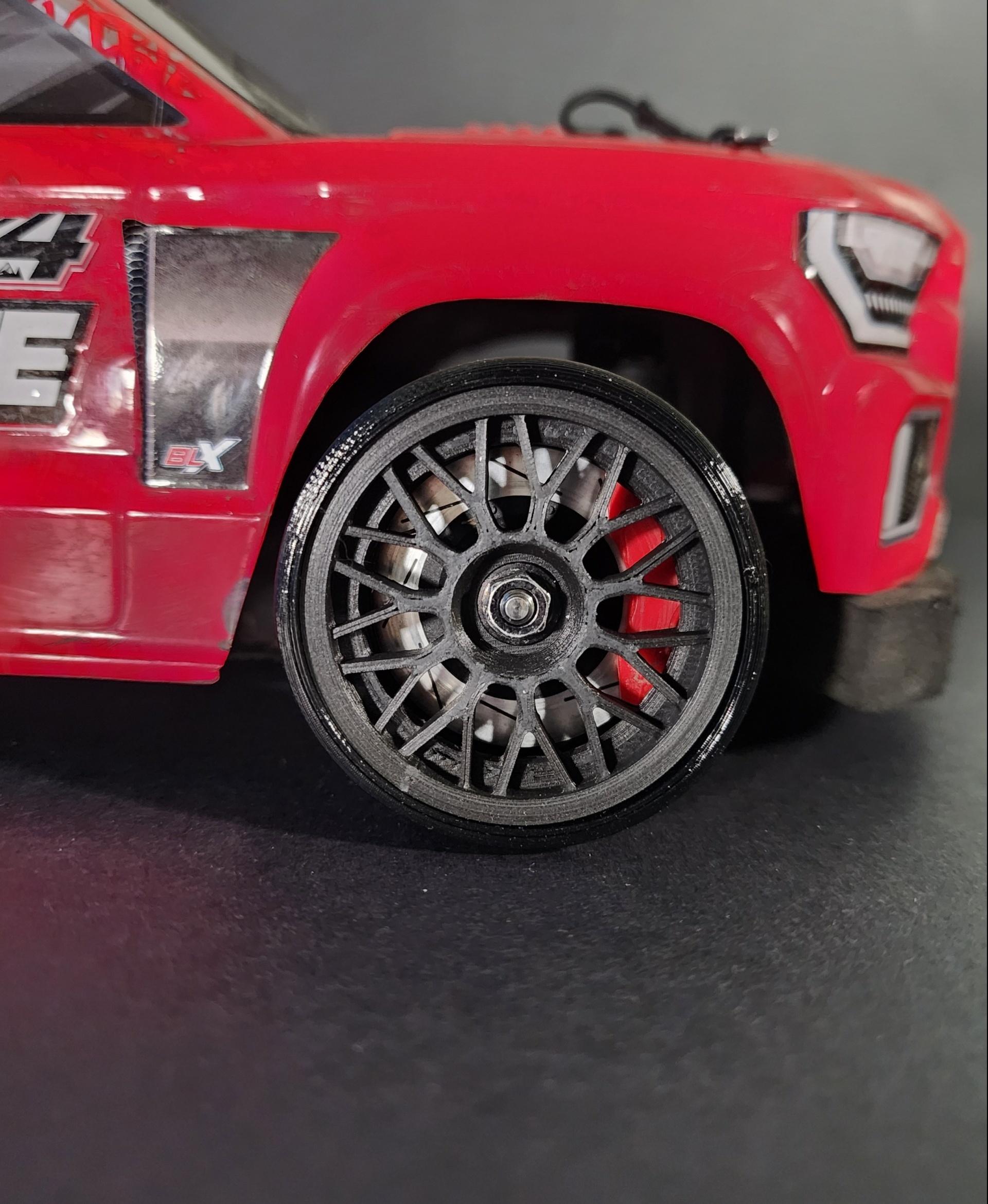 Multispoke RC Drift Rims - Grip and Drift Tires 3d model