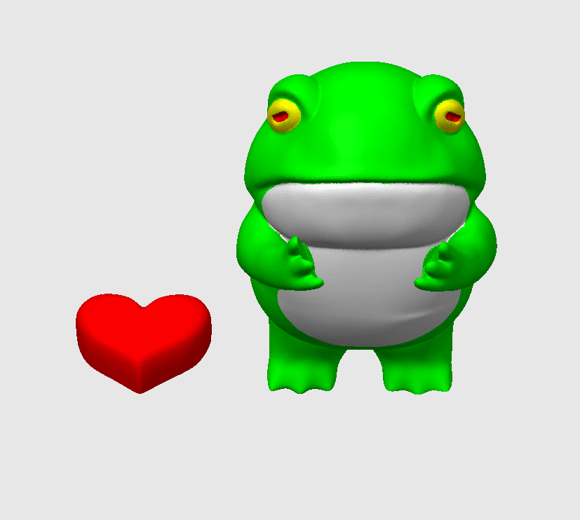 Adorable Frog Figurine Holding a Heart / 3MF Included / No Supports 3d model