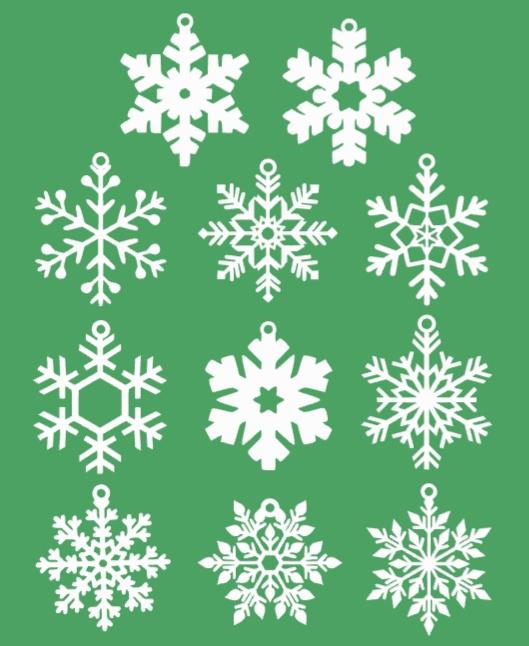 11 Snowflake Ornaments with loops 3d model