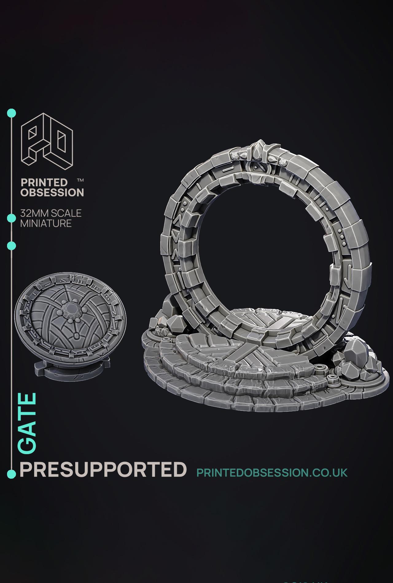 Gate - Enviroment Prop - Court of Anubis -  PRESUPPORTED - Illustrated and Stats - 32mm scale 3d model