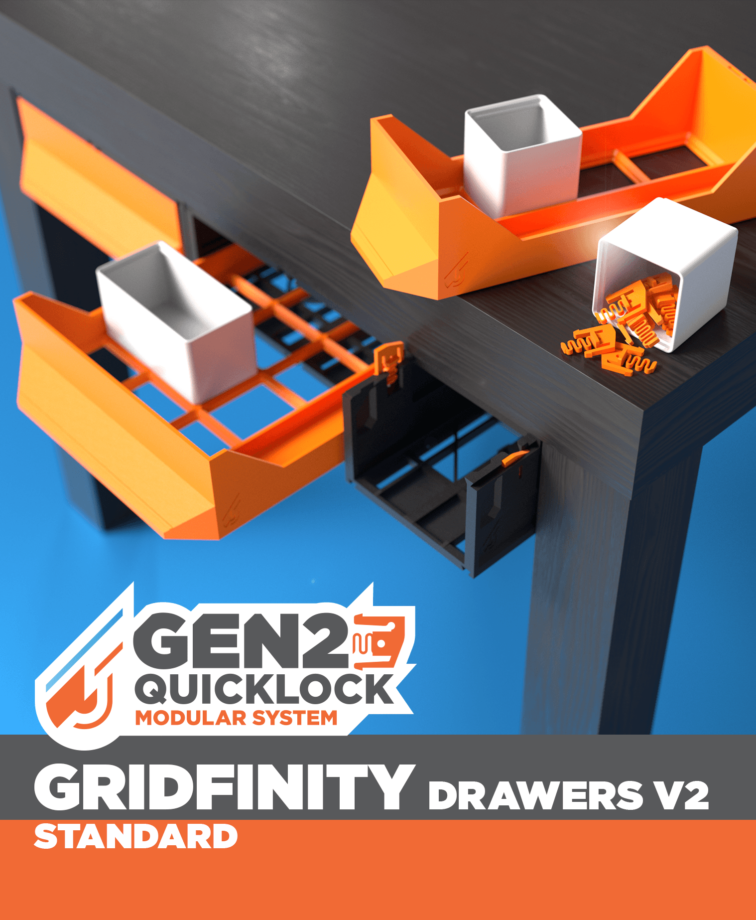 GEN2 Gridfinity Drawers V2 - Standard 3d model