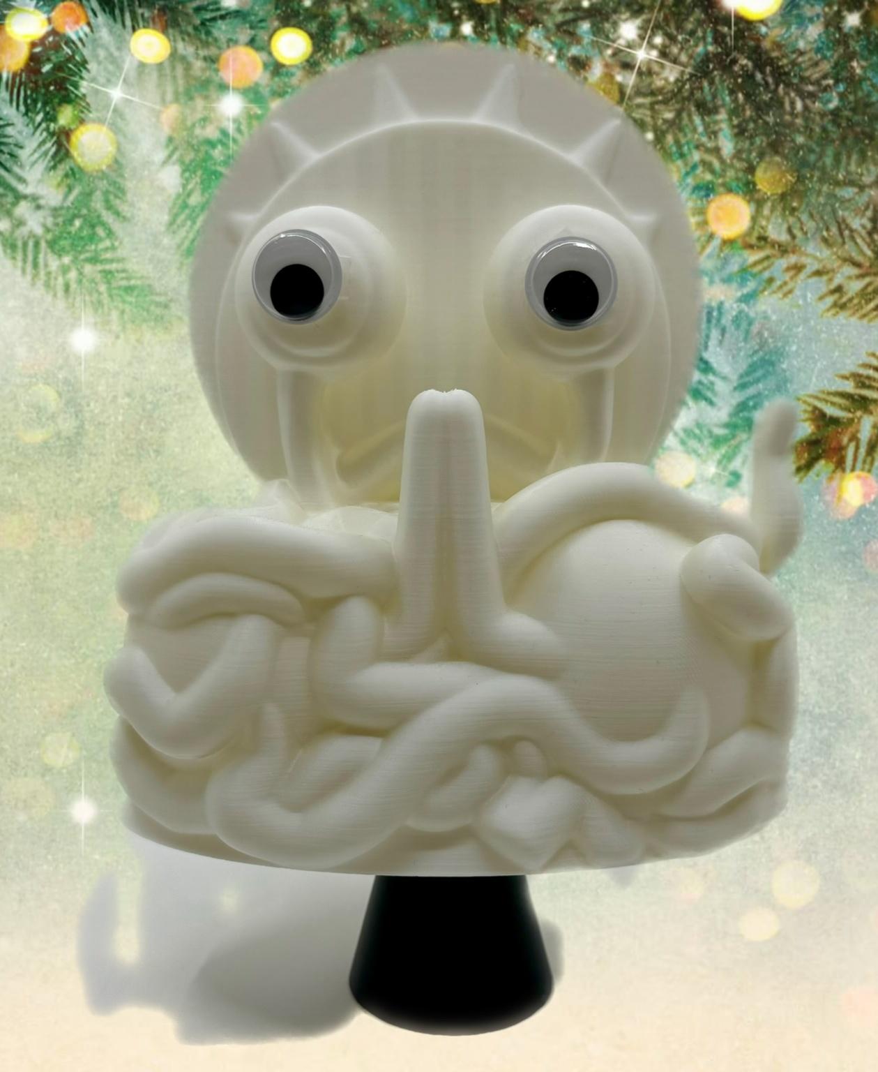 Flying Spaghetti Monster Tree Topper - FDM with googly eyes attached. - 3d model