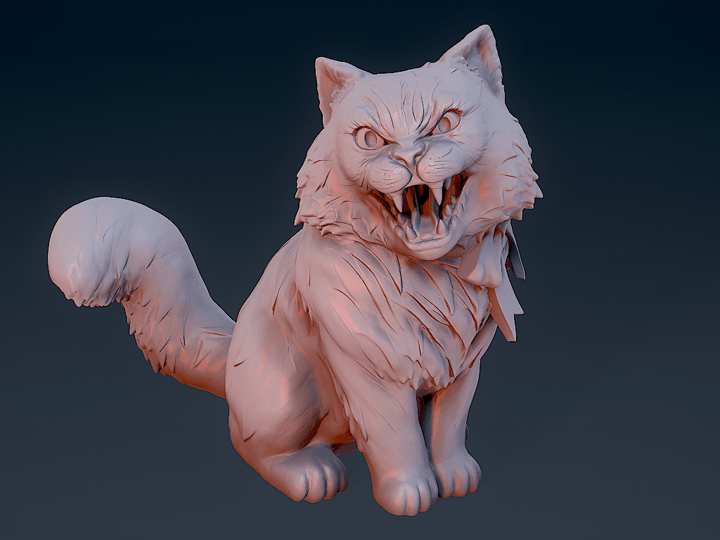 Angry cat 3d model