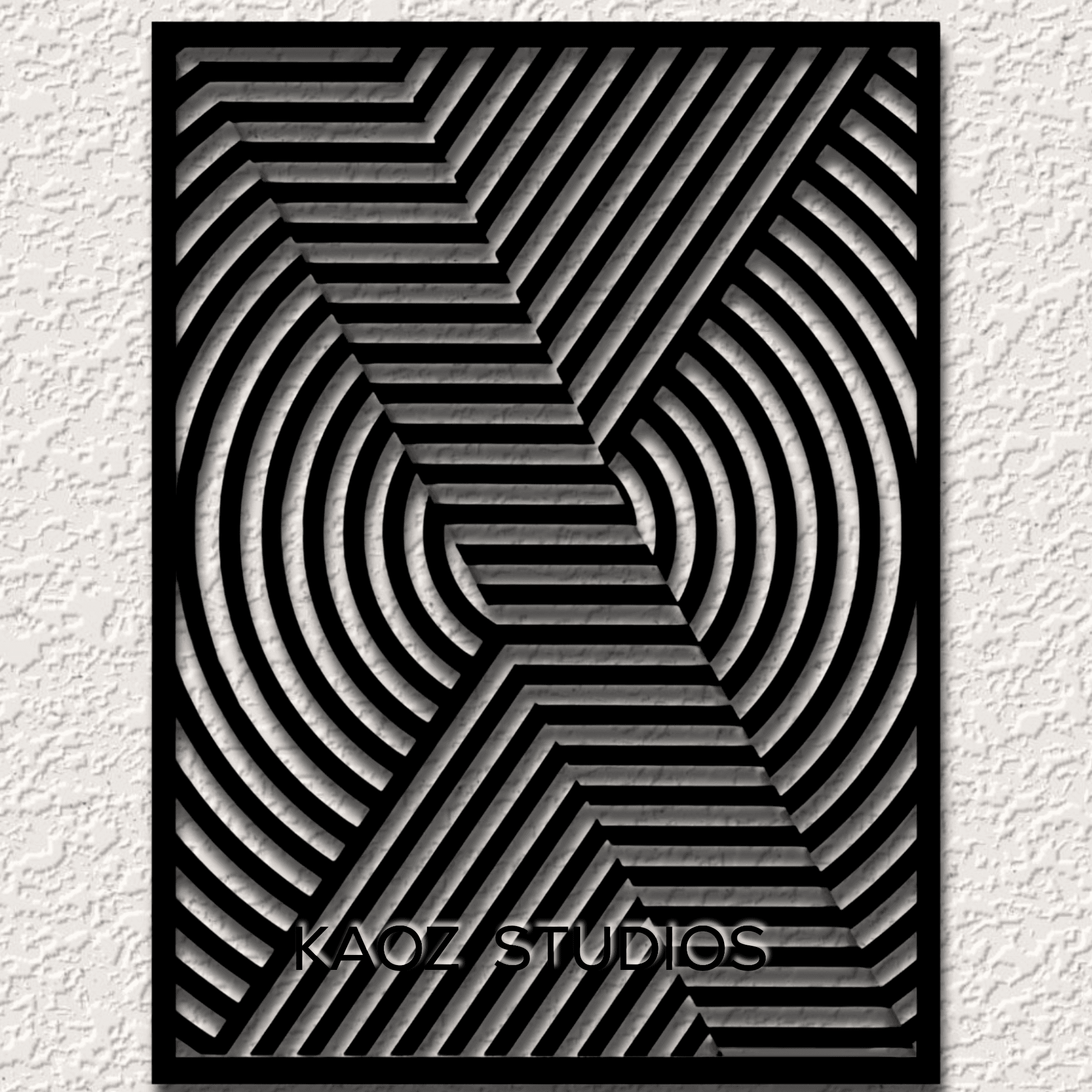 optical illusion wall art 3d wall decor abstract three dimensional decoration 3d model