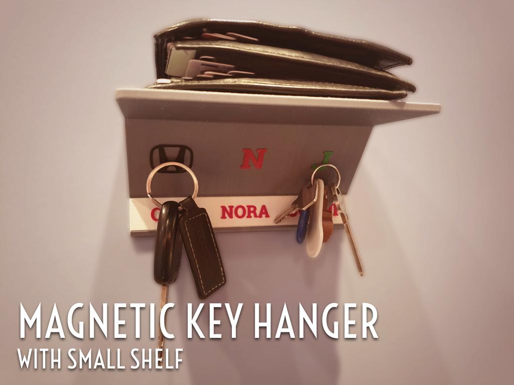 Magnetic Key Hanger with Small Shelf 3d model