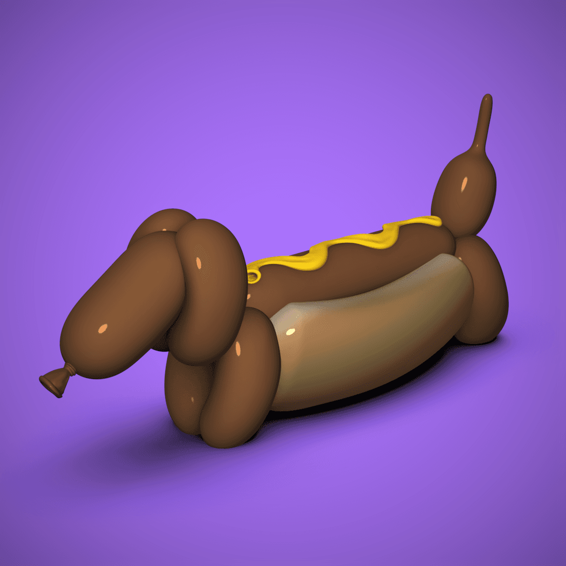 Balloon Hotdog 3d model