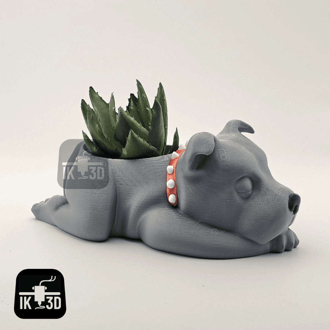 Sleepy Staffy Planter / 3MF Included / Easy to Print 3d model