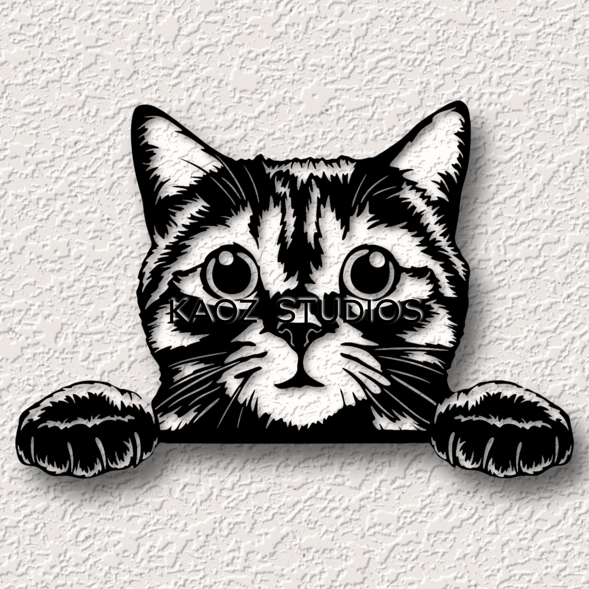 curious kitty wall art cat wall decor kitten decoration 3d model