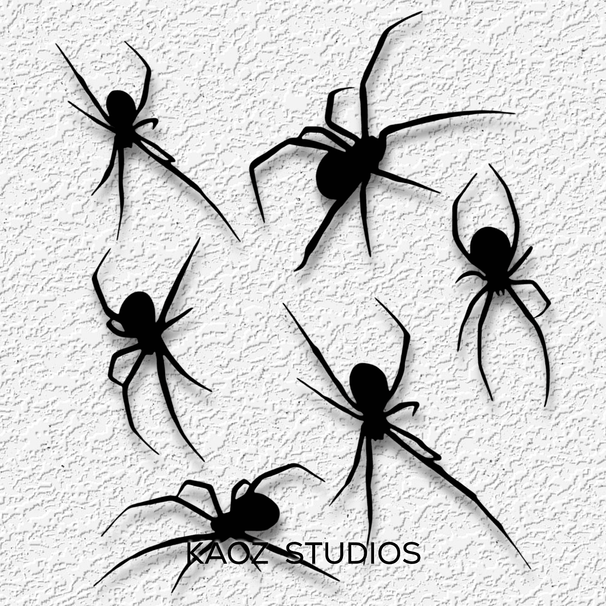 6 Life SIze Black Widows wall art Realistic Spider collection wall decor  3d model