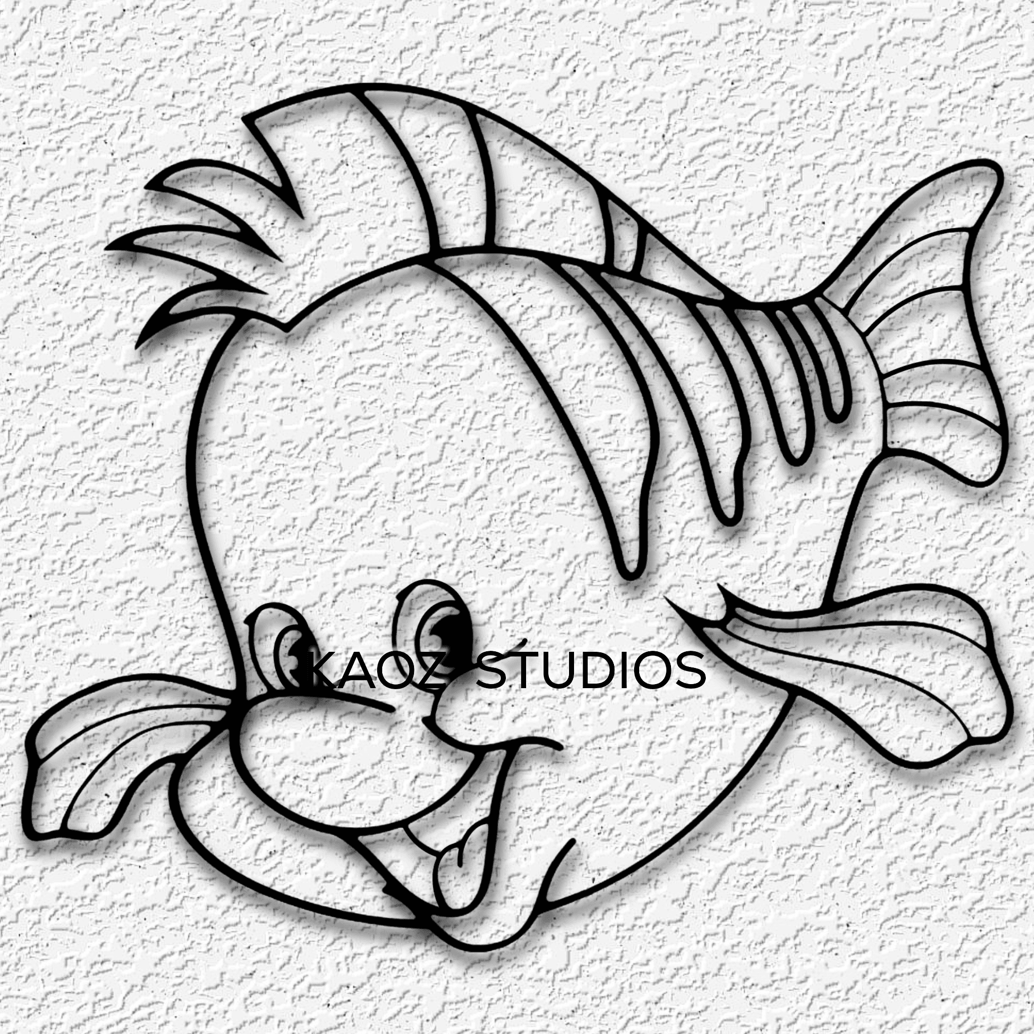 the little mermaid wall art flounder wall decor disney fanart fish 3d model